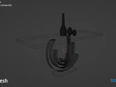 Realistic Modern Table Low-poly 3D model