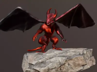 Dragon Low Poly Rigged Low-poly 3D model