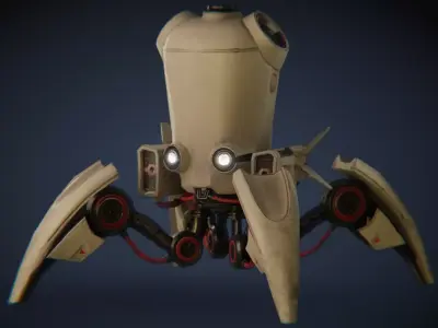 Bass Booster robot Sci FI  game-ready  Low-poly 3D model