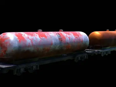 Train wagon complete textures and materials Low-poly 3D model