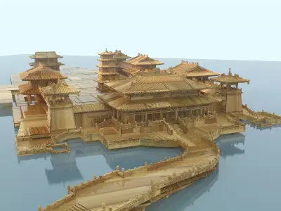 Chinese ancient house 3D model 33