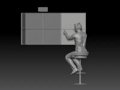 formula one TEAM PIT STOP HEAD COACH TV CONTROL ROOM 3D print model