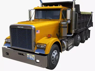 Freightliner Classic dump truck Low-poly 3D model