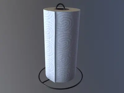 Paper Towel Roll Holder 4K Low-Poly Game-Ready Low-poly 3D model
