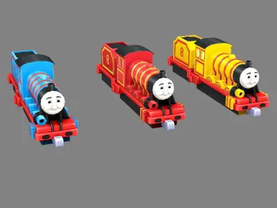Cartoon toy Thomas the Tank Engine Low-poly 3D model