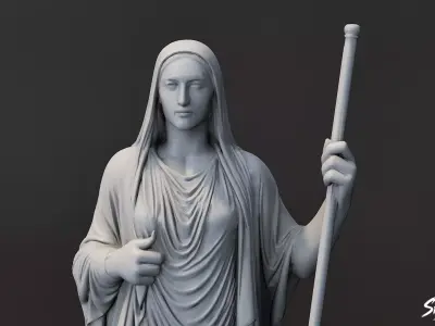 Hestia Statue Low-poly 3D model