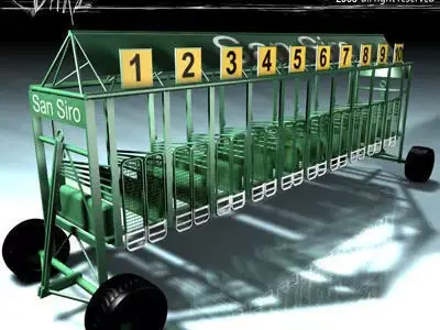 Horses start cages 3D model