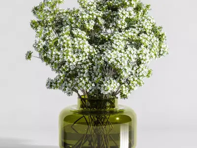 plants bouquet vase 21 3D model