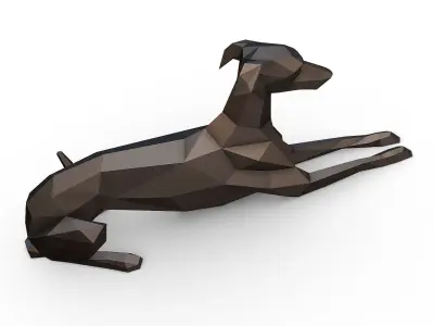 Italian Greyhound lying down  3D print model