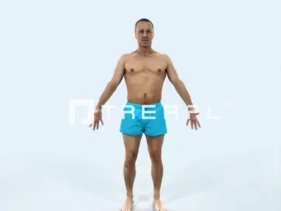 Fortitude J Animated Rigged Beach Sports Man Low-poly 3D model