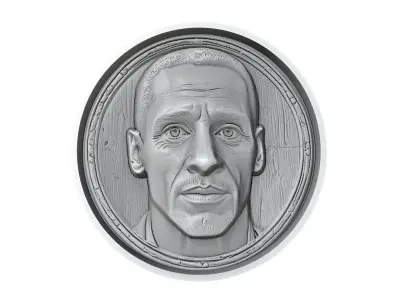 Rio Ferdinand Footballer Medallion 3D print model