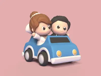 Bride Groom Car 3D print model
