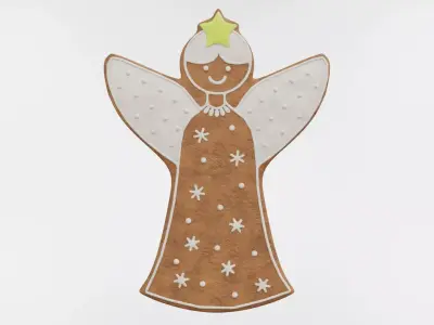 Gingerbread Christmas Cookie 18 - Little Angel 3D model