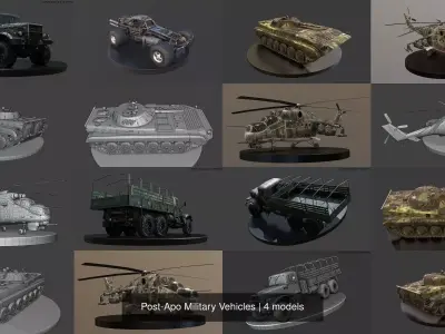 Post-Apo Military Vehicles 3D Model Pack