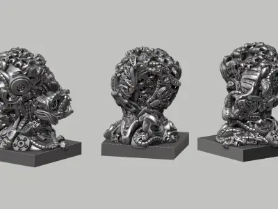 Modern Abstract robotic sculpture 3d print model 151 3D print model