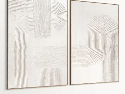 Plaster Two Photo Frame 480 Low-poly 3D model