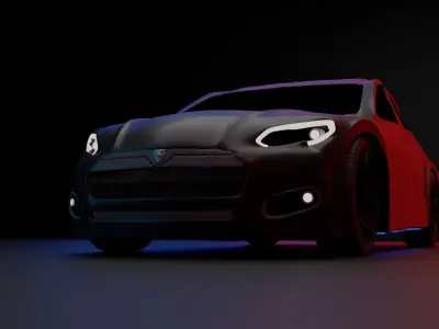 Cyber punk car 3D model