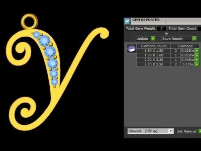 Letter Y Pendant New Design Cad 3D print model