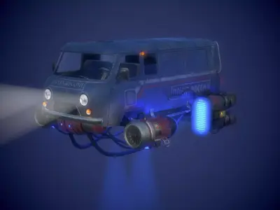 Flying Car  Low-poly 3D model