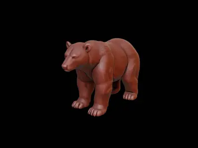 Polar Bear Animal Sculpture 3D print model