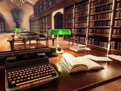 library Low-poly 3D model