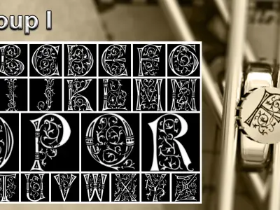 78 Ornamental Alphabet Alpha Brush and 3D Models Vol 7 3D model