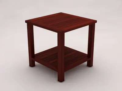 SIDE TABLE---Double square and wooden lath 3D model