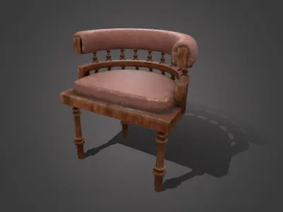 Old Chair  Low-poly 3D model