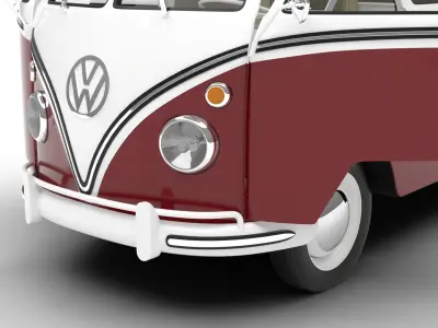 Volkswagen T1 Combi 1950 HQ 3d model 3D model