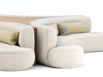 Jenifer modular restaurant sofa JR20  3D model