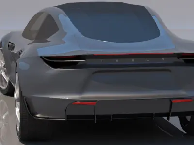 Tesla Roadster Gray Edition Low-poly 3D model