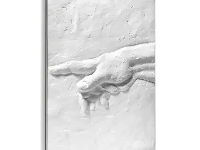 Plaster Two Photo Frame 446 Low-poly 3D model