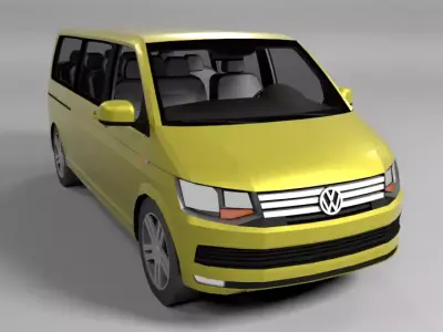 VOLKSWAGEN VW TRANSPORTER T6 LOWPOLY Low-poly 3D model