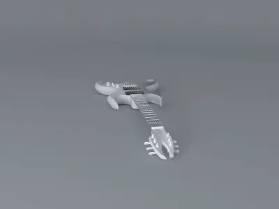 Silver bullet guitar Free 3D model