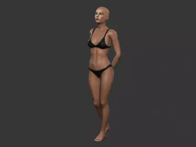 Game character Woman Low-poly 3D model buy