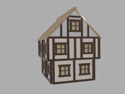 Medieval House Free low-poly 3D model