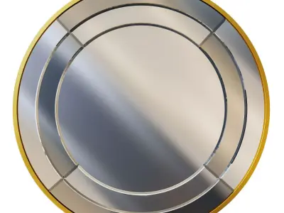 Mirror in a two-tone mirror frame  gold KFG091 Garda decor 3D model