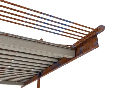 Motorized Pergola 1a Worn 3 3D model