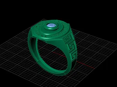 Print Ready STL 3DM  Gents Rings Diamond Men Ring  3D print model 208