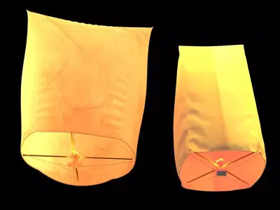 Chinese sky lantern  Low-poly 3D model