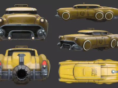 Futuristic flying car 5 3D model