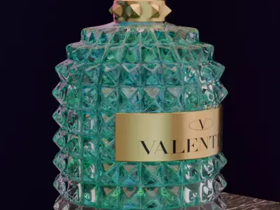 Valentino perfime turquoise 3D model product for Advertising 3D model