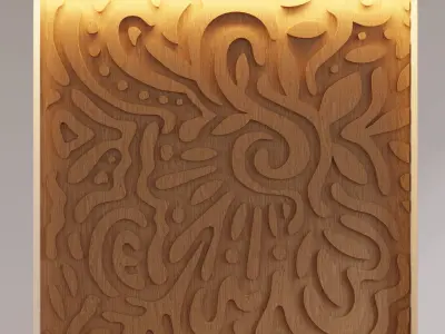 Decorative Wooden Wall Model 10 Low-poly 3D model