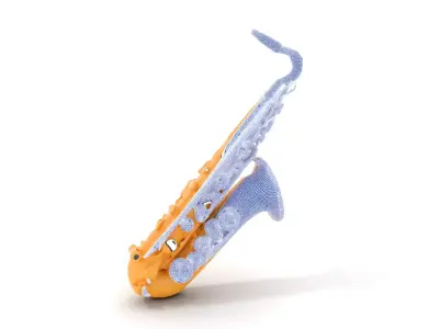 Golden Saxophone model pack Low-poly 3D model