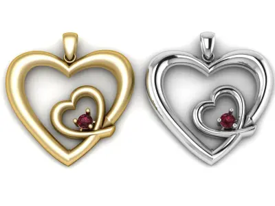 Women fashion Heart Pendant 3d Printable Model 3D print model