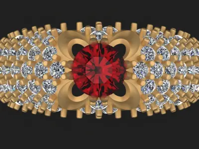 Diamond Solitaire Ring Woman for Ladies-DSR 1 3D print model
