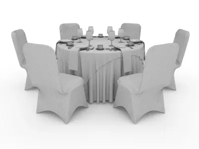 Banquet Table and Chair 28 3D model