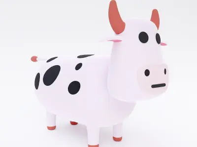 Cartoon cow 3d model  3D model