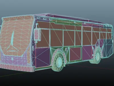 Realistic City Bus Low-poly 3D model
