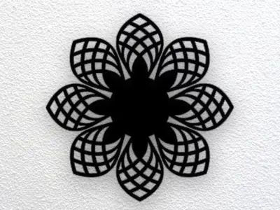 Mandala Flower Wall Art 3D print model